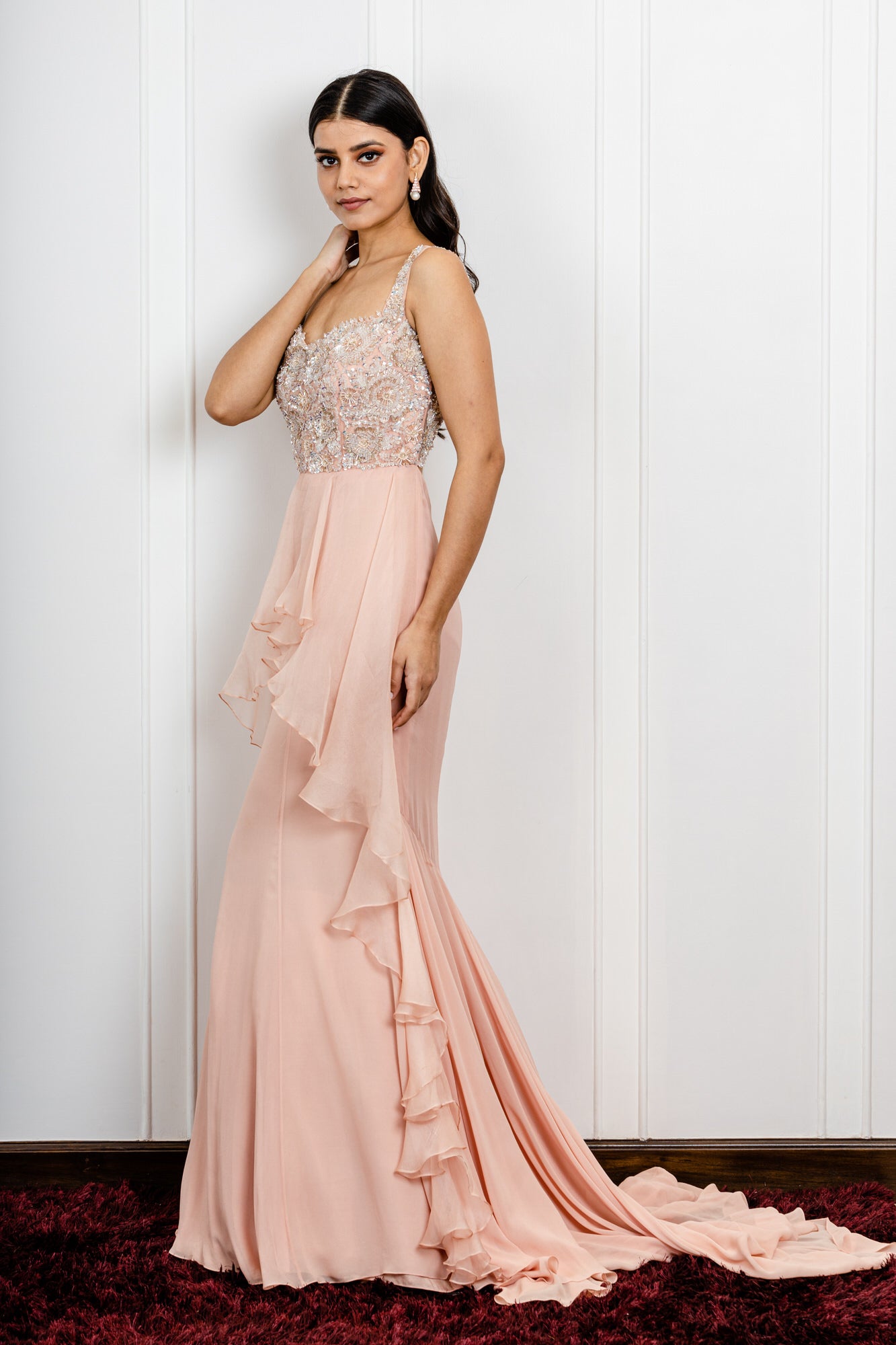 Crystal Ruffled Gown