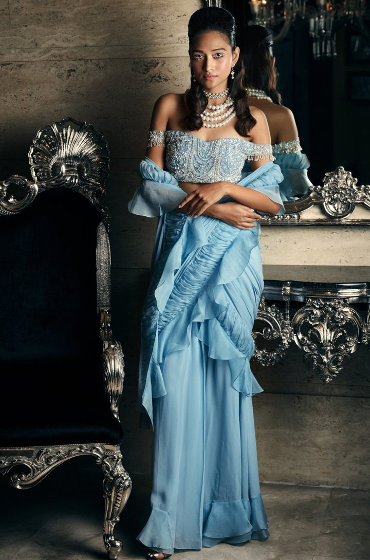 andequal volume off shoulder blouse グレー volume off shoulder blouse – andequal