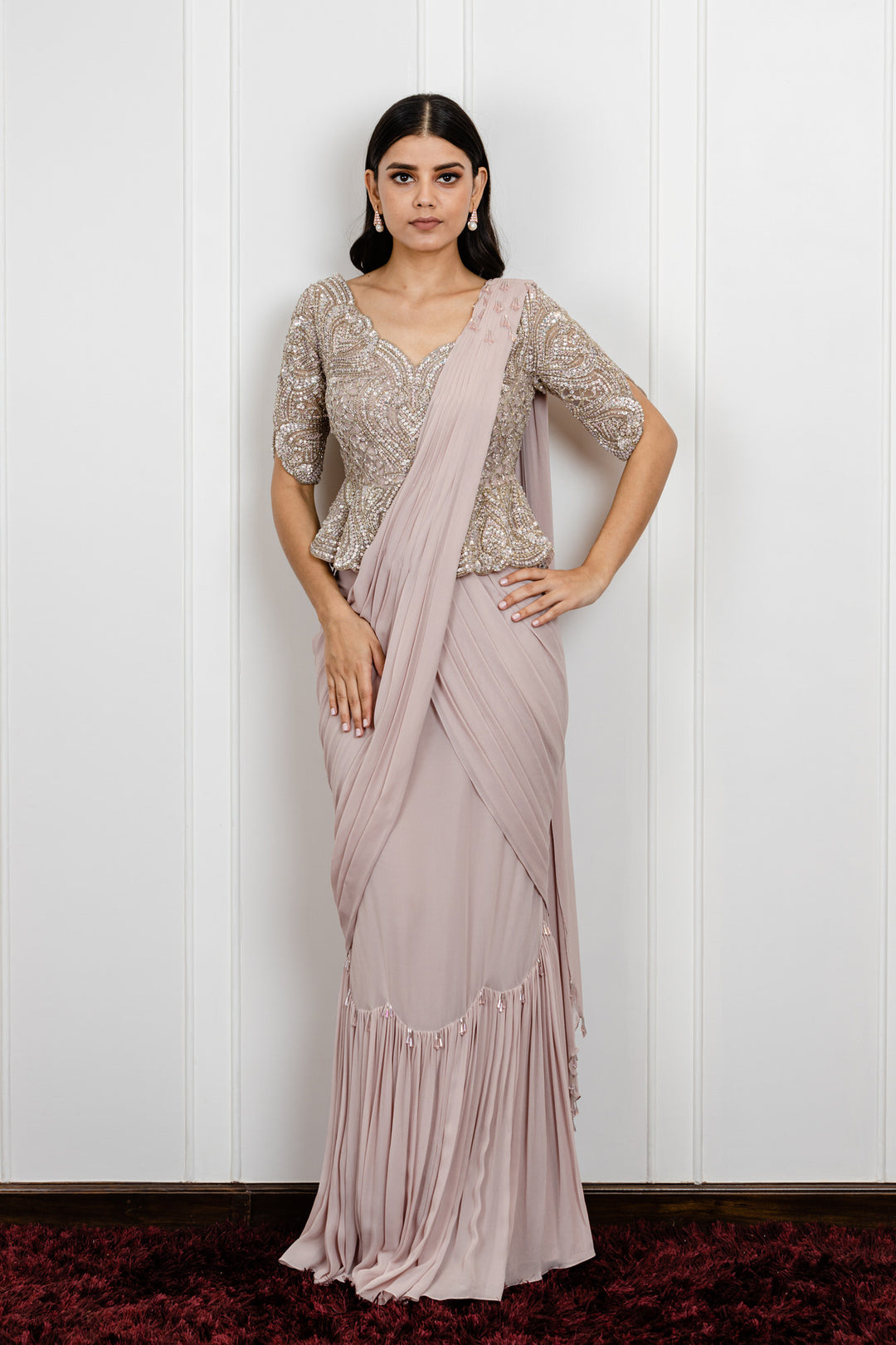 peplum blouse for silk saree